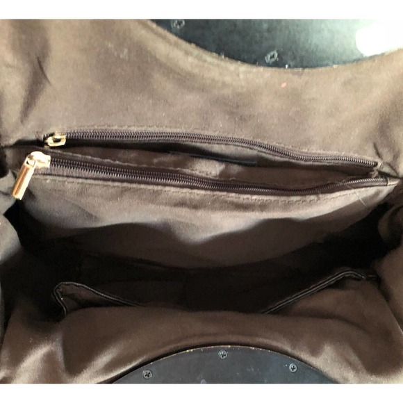 Scarleton Los Angeles Rose Wood Handle Handbag Black Purse Fashion Vegan - Picture 7 of 9